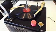 RCA bakelite case 3 speed automatic record player playing a 78 RPM record