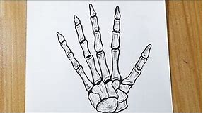 How to draw skeleton hand easy step by step || Skeleton drawing