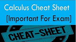 Calculus Cheat Sheet | OFW