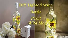EASY PAINT WITH ME | LIGHTED WINE BOTTLE