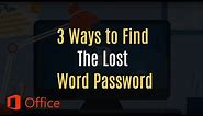 Word Password Recovery: How to Find the Lost Word password