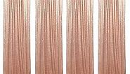 Rose Gold Sequin Backdrop, 4 Panels Sequin Backdrop Curtains, 2FTx8FT Sequin Curtains for Party Wedding Sequence Backdrop
