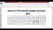 How to type degree symbol on mac - Shortcut keys to make degree celsius symbol on mac