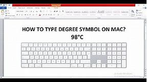 How to type degree symbol on mac - Shortcut keys to make degree celsius symbol on mac