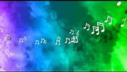 Music Notes floating from side - Watercolor Background / Color Variation 04