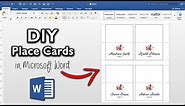 How to make place cards in Microsoft Word | DIY table cards with template
