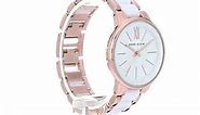 Anne Klein Rose Gold and White Bracelet Ladies Watch - AK1412WTRG