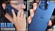 Blue Titanium iPhone 15 Pro Unboxing & Color Impressions!