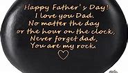 Father s Day Gifts for Dad from Daughter Son, Personalized Father's Day Engraved Rock Gift - Happy Father's Day, I Love You Dad, You are My Rock