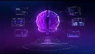 Cyberpunk 3D Futuristic Brain Interface Background video | Footage | Screensaver