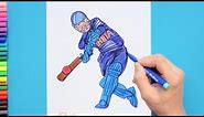 How to draw a cricket batsman