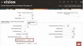Payables | Create a Payment Process Request Template