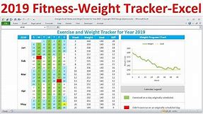 Fitness Tracker and Weight Loss Tracker for 2019 | Workout Planner Weight Tracker Excel Template