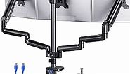ErGear Triple Monitor Mount, 3 Monitor Desk Mount for Computer Screens up to 27 inch, Triple Monitor Stand with Articulating Gas Spring Monitor Arm & USB, Holds Max 17.6 lbs Each, VESA 75x75, 100x100