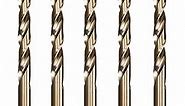 Hymnorq M35 Cobalt Steel 11/32 Inch Twist Drill Bit Set of 5pcs, Fractional Inch Size, Jobber Length and Straight Shank, Extremely Heat Resistant, for Drilling in Stainless Steel and Iron