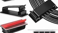 Cable Management Clips, Large Cord Clips for Under Desk Wire Management, Adhesive Organizer Multiple Cord (Computer/PC, Network, TV, Ethernet) Black 20 PCS
