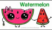 How to Draw Watermelon Easy - Cartoon Food