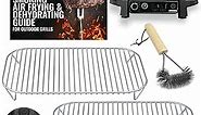 Stainless Steel Rack Set for Ninja Woodfire Outdoor Grill and Smoker with Waterproof Cooking Guide Accessory OG701 OG751 7-in-1 Wood Fire Electric Air Fryer Accessories, Dishwasher Safe by INFRAOVENS