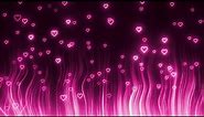 Pink Hearts Flying Aesthetic Neon Light Background Video Seamless Loop Animated Screensaver 4K