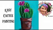 Easy Painting in acrylic Cute Cactus Live Streaming | TheArtSherpa