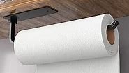 Paper Towel Holder - Self-Adhesive or Drilling, Matte Black Paper Towel Rack Under Cabinet for Kitchen, Upgraded Aluminum Kitchen Roll Holder - Lighter but Stronger Than Stainless Steel!