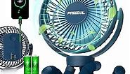 FRIZCOL Portable Stroller Fan, Use As Power Bank, 55H 12000mAh Battery Operated Fan Flexible Tripod Baby Car Seat Fan, Personal Mini Handheld/Desk/Small Clip On Fans For Stroller, Carseat (Blue)