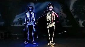 Fantastic LED light up human skeleton costume for halloween party 2021