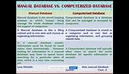 4. Manual Database Vs Computerized Database
