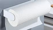 DELITON Magnetic Paper Towel Holder - Multifunctional White Paper Towel Rack with Strong Magnetic Fit Most Size Paper Towels for Refrigerator, Rv, Garage, BBQ