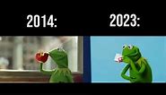 Kermit The Frog Sipping Tea Meme | 2014 vs 2023 Side-By-Side Comparison