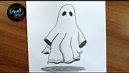 halloween stuff drawings | How to draw ghost Easy step by step