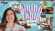 Dining Table Sizing Guide
