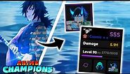 Showcasing Double ASCENSION COSMIC "Giyu Skin" *Black hole assassin in Anime Champions!