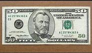 50 US Dollars Banknote (Fifty Dollars USA: 1996) Obverse & Reverse