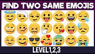 Can You Find Two Same Emojis?|Spot the difference|Emoji Game|Puzzle Spot&Find plus