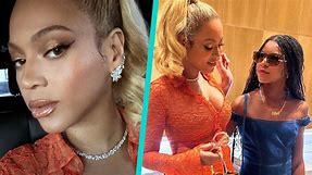 Beyoncé Stuns In Sheer Orange Dress Alongside Mini-Me Daughter Blue Ivy | Access