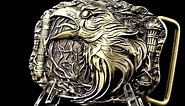 Belt buckle Odins Raven, Handmade viking Huggin And Munnin ravens solid brass belt buckle