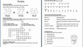"Learn about the BIble" Free Printable Worksheets for Kids