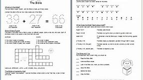 "Learn about the BIble" Free Printable Worksheets for Kids