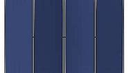 Morngardo Room Divider Folding Privacy Screens 4 Panel Partitions 88" Dividers Portable Separating for Home Office Bedroom Dorm Decor (Blue)