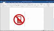 How to type No mobile phone symbol in Word