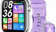 Carkira Smart Watch Women for Android iPhone，Wireless Calling Smart Watches with Fitness Tracker IP67 Waterproof, Purple