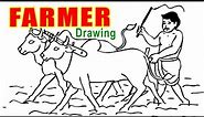 TAMIL FARMER DRAWING -- விவசாயி ஓவியம் step by step @BALAJARTS