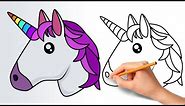 How to Draw a Unicorn Emoji - Step by Step