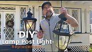 How To Replace a Lamp Post Light Fixture - DIY - Quick and Easy