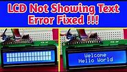 16x2 LCD Not Working || 16x2 LCD Not Showing Text || 16x2 LCD Not Displaying Text || LCD Error Fixed