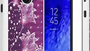 Samsung Galaxy J7 2018 Case, Galaxy J7 Refine Case, Galaxy J7 Aero Case, J7 Star Case, J7 Crown Case, J7 Eon / J7 Aura Case, CoverON Aurora Series Hybrid Phone Cover w/ Rhinestone - Purple Flower