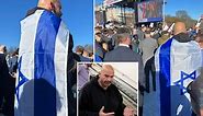 Fetterman drapes himself in Israeli flag during DC rally in support of the Jewish state