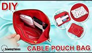 DIY L-SHAPED CABLE POUCH | multi purpose pouch | cable organizer bag [sewingtimes]