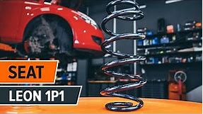 How to change front springs on SEAT LEON 1P1 [TUTORIAL AUTODOC]